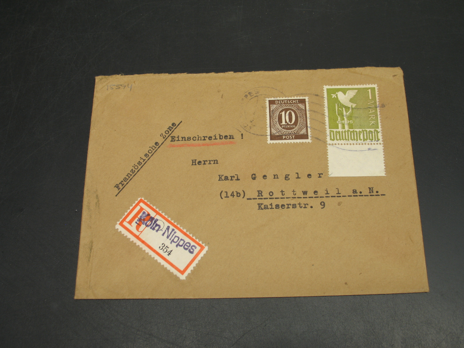Germany 1948 Koln Nippes Registered Cover 15594 Ebay